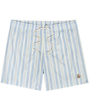 Moncler Striped Nylon Swim Trunks - Blue