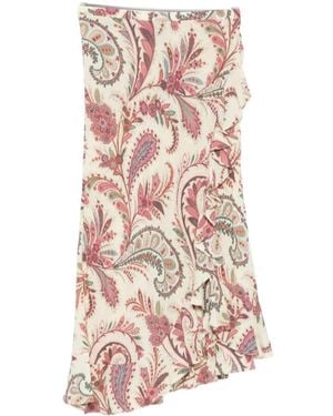 Etro Paisley Asymmetric Skirt - Pink