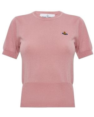 Vivienne Westwood Bea Short-Sleeve Knitted Top - Pink