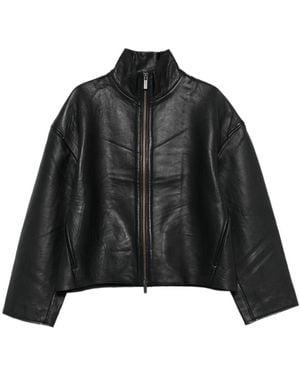 REMAIN Birger Zip-Front Sheepskin Jacket - Black
