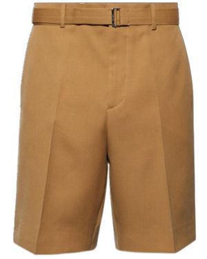Lanvin Classic Tailored Belted Shorts - Natural