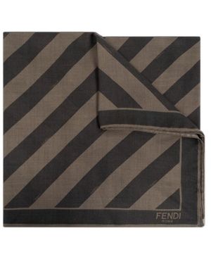 Fendi Finished-Edge Striped Scarf - Black