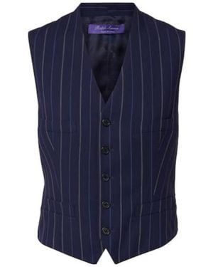 Ralph Lauren Striped Wool Vest - Blue