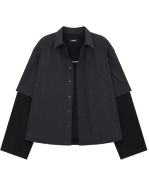 we11done Double-Layered Cotton Shirt - Blue