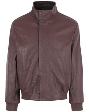 Lardini Long-Sleeve Leather Jacket - Brown