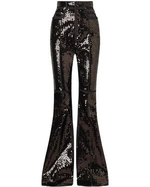 Rick Owens Sequined High-Rise Bootcut Jeans - Black