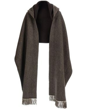 Brunello Cucinelli Reversible Hood Scarf - Black
