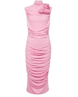Magda Butrym Floral Appliqué Knit Midi Dress - Pink