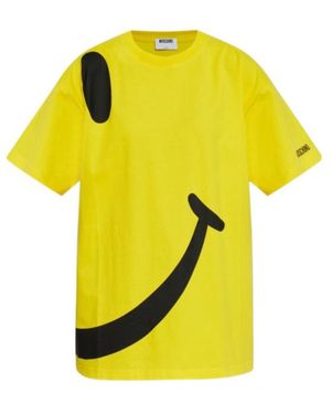 Moschino X Smiley Printed Crewneck T-Shirt - Yellow