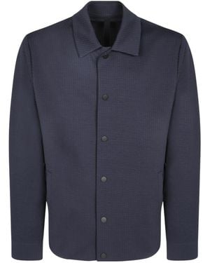 Harris Wharf London Seersucker Coach Jacket - Blue