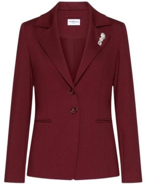 Marella Single-Breasted Blazer - Red