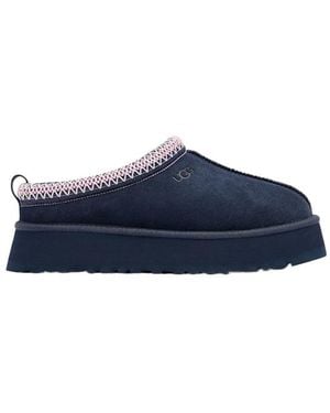 UGG High-Heeled Mules With Decorative Band - Blue