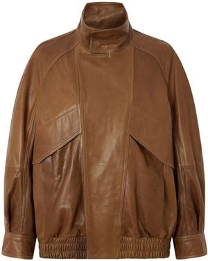 Nour Hammour Ariste Panelled Leather Jacket - Brown