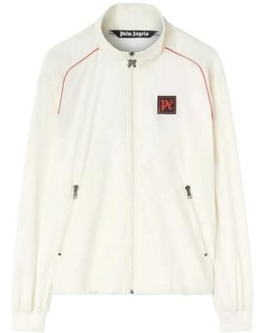Palm Angels Logo-Embroidered Bomber Jacket - White