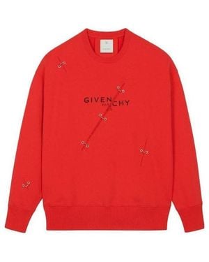Givenchy Eyelet Detail Oversized Sweatshirt - Red