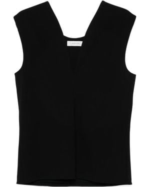 Lanvin Deep V-Neck Top - Black