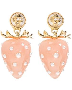 CASABLANCA Strawberry-Motif Pearl Earrings - White