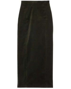 Jil Sander High-Waist Velvet Maxi Skirt - Black