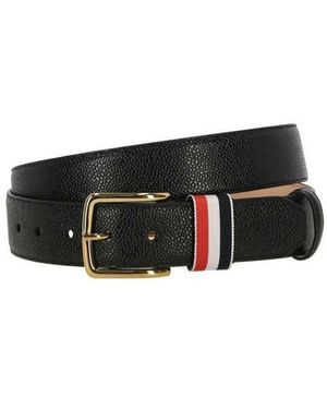 Thom Browne Grosgrain Rwb Loop Calfskin Belt - White