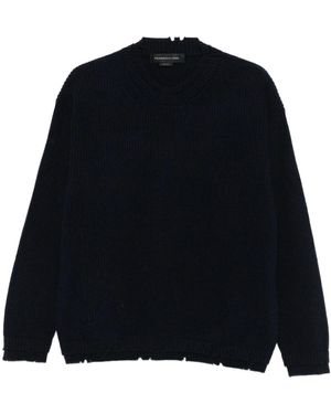 FEDERICO CINA Round-Neck Wool Sweater - Black