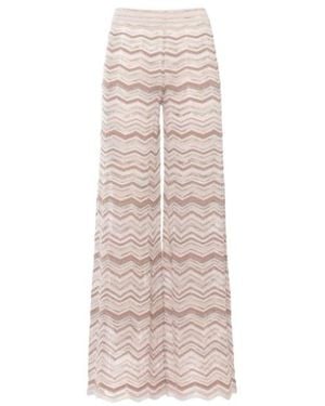 D.exterior Chevron Zigzag Knit Trousers - Natural