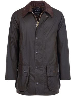 Barbour Logo Embroidered Snap-Fastened Coat - Grey