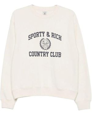 Sporty & Rich Pullover Hoodie - White
