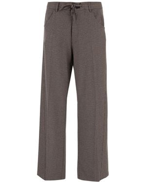 DARKPARK Checked Drawstring Pants - Gray