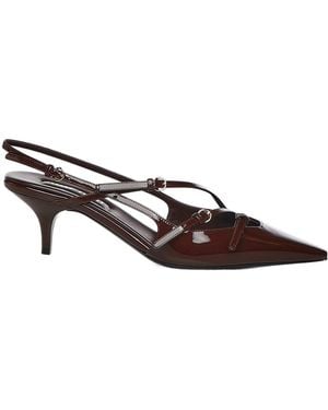Miu Miu Open-Toe High-Heeled Sandals - Brown