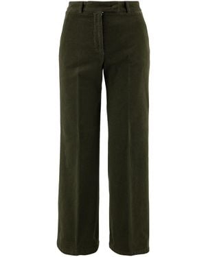 Ql2 Teodora Ribbed Straight-Leg Pants - Green