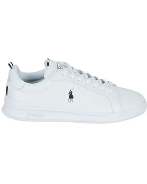 Ralph Lauren Logo-Print Leather Trainers - White
