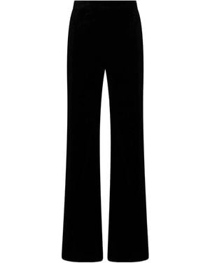 Max Mara Velvet Boot-Shaped Trousers - Black