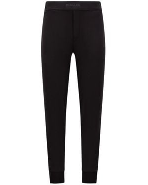 Moncler Logo Patch Straight Leg Trousers - Black