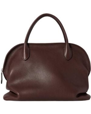 The Row Curved-Zip Tote Bag - Brown