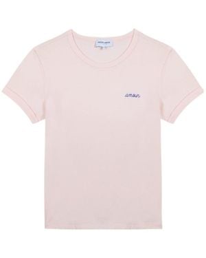 Maison Labiche Amour Embroidered T-Shirt - Pink