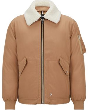 BOSS Short Bomber Jacket - Brown