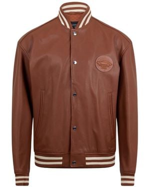 BOSS Morlops Leather Jacket - Brown