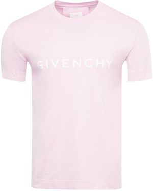 Givenchy Logo Printed Crewneck T-Shirt - Pink