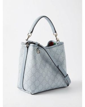 Gucci Gg Emblem Small Bucket Bag - Blue