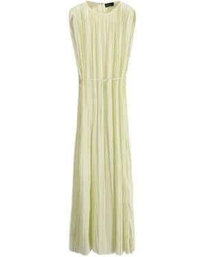 Roberto Collina Pleated Crew Neck Dress - Green