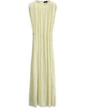 Roberto Collina Pleated Crew Neck Dress - Green