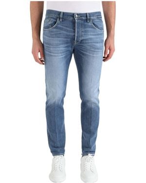 Dondup Straight-Leg Cuffed Jeans - Blue