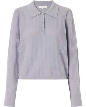 FRAME Cashmere Polo Sweater - Purple
