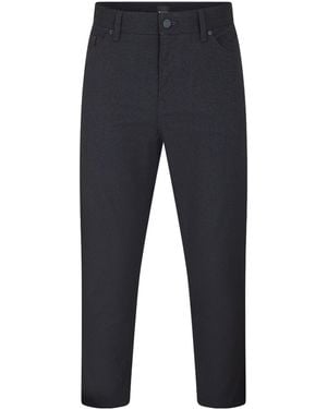 BOSS Minimal Cropped Suit Pants - Blue