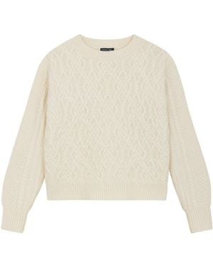 Soeur Ribbed Crew Neck Jumper - White