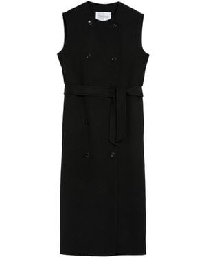 Max Mara Double-Breasted Belted Coat - Black