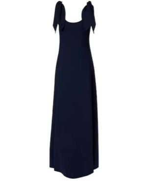 Oscar de la Renta Wool-Blend Gown - Blue