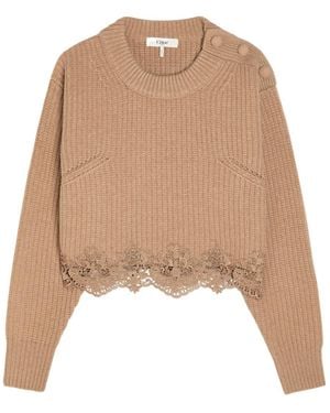 Chloé Cashmere-Blend Sweater - Natural