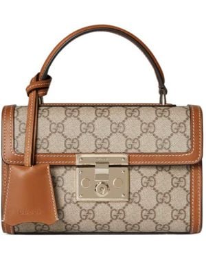 Gucci Padlock Small Top Handle Bag - Brown