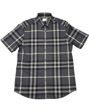 Burberry Check Short-Sleeved Shirt - Grey